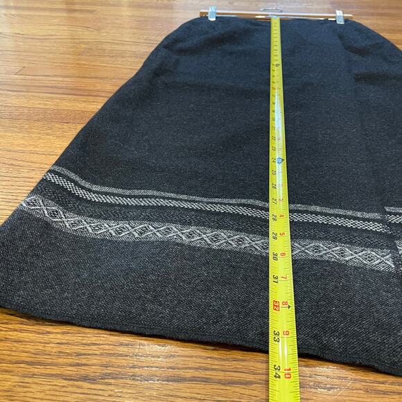 Eddie Bauer Recycled Wool Wrap Skirt Dark Gray Sz 4 Petite Lined EUC - Picture 8 of 10
